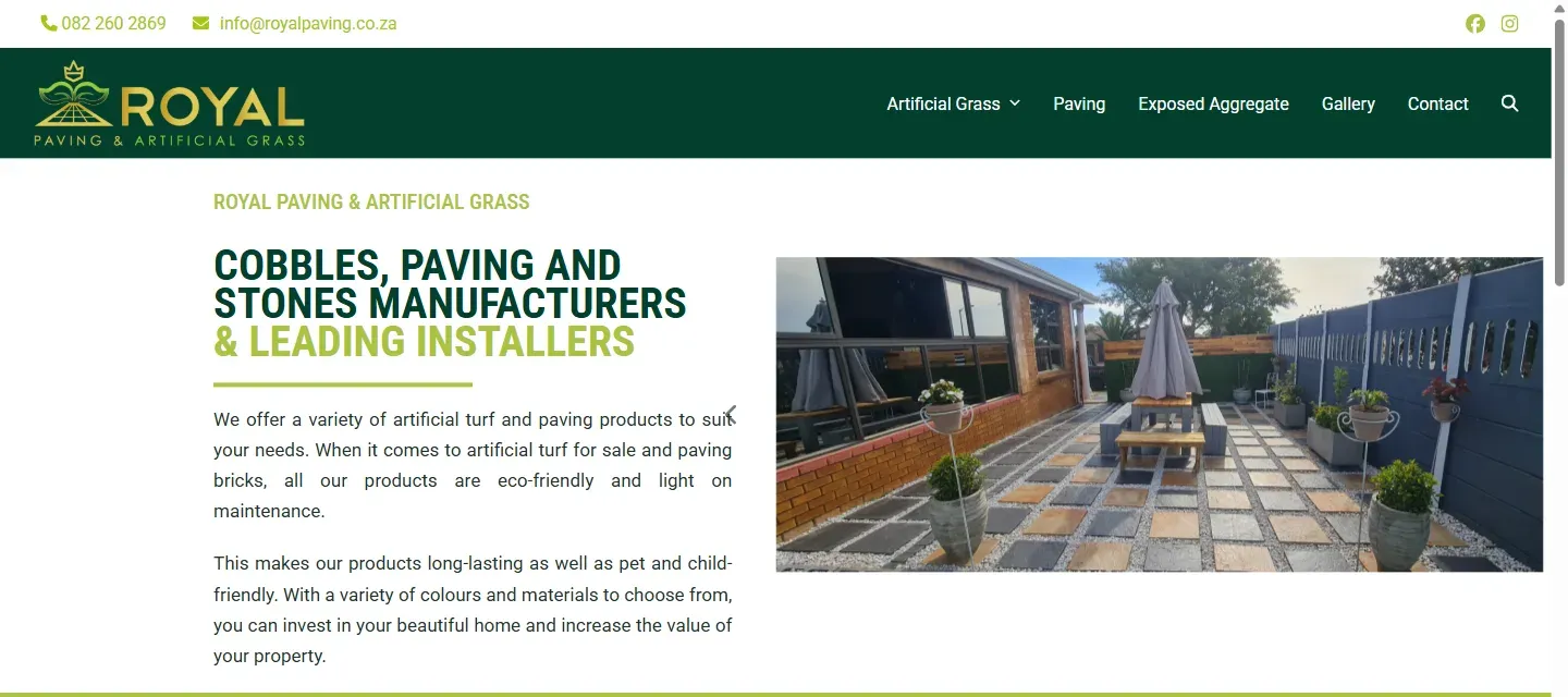 Royal Paving website